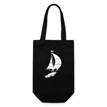 Sailboat Sailing Yacht Sea Silhouette - Gift Bag for Bottles - black - Front