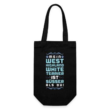 West Highland,White Terrier Dog Saying - Gift Bag for Bottles - black - Front