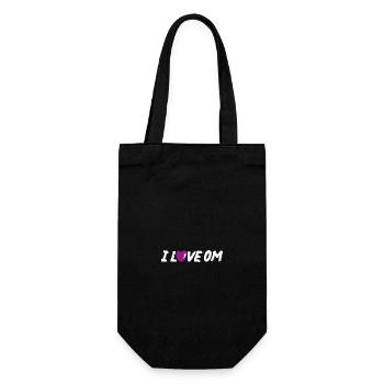 Love Heart om Yoga Cool Sayings Love Handwriting - Gift Bag for Bottles - black - Front