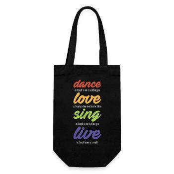 Dance-love-sing-live (dunkel) - Geschenkbeutel für Flaschen - Schwarz - Vorne