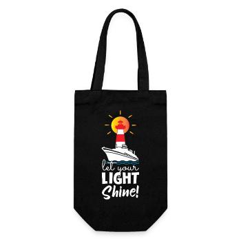 Let Your Light Shine Lighthouse - Geschenkbeutel für Flaschen - Schwarz - Vorne
