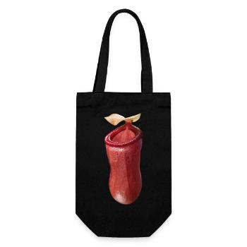 Nepenthes ventricosa - Geschenkbeutel für Flaschen - Schwarz - Vorne
