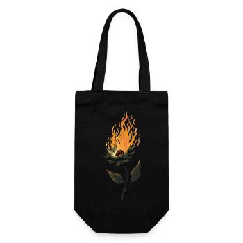 BurningFlower - Geschenkbeutel für Flaschen - Schwarz - Vorne