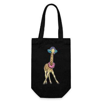 Giraffe Clown - Geschenkbeutel für Flaschen - Schwarz - Vorne