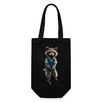 Sport-Waschbär - Geschenkbeutel für Flaschen - Schwarz - Vorne
