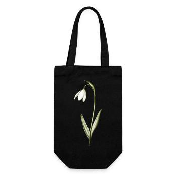 small snowdrops - Gift Bag for Bottles - black - Front
