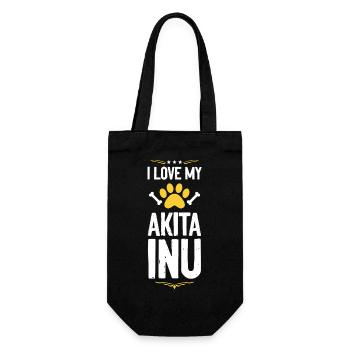Love for my Akita Inu - Gift Bag for Bottles - black - Front