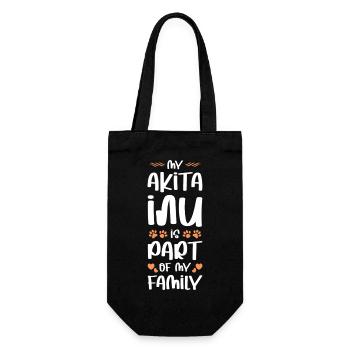 Mein Akita: Teil der Familie - Geschenkbeutel für Flaschen - Schwarz - Vorne