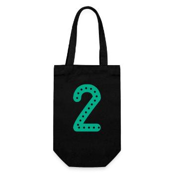2 JAHRE. 2. JAHRESTAG. GEBURTSTAG 2 JAHRE. 2 - Geschenkbeutel für Flaschen - Schwarz - Vorne