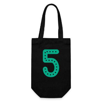 5 ANS. 5e ANNIVERSAIRE. ANNIVERSAIRE 5 ANS. 5 - Sac à bouteille - noir - Devant