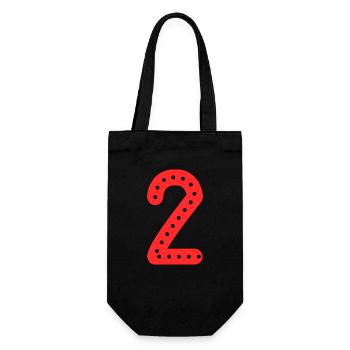 2 JAHRE. 2. JAHRESTAG. GEBURTSTAG 2 JAHRE. 2 - Geschenkbeutel für Flaschen - Schwarz - Vorne