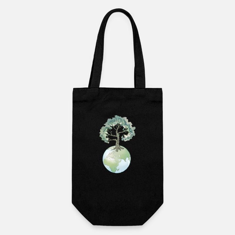 Mother Nature - The Tree That Sustains Our Environment - Gift Bag for Bottles - black