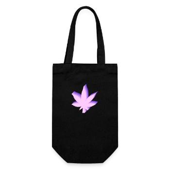 Modern Weed Leaf Design Lilac - Gift Bag for Bottles - black - Front