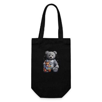 3 Teddy Bears - Geschenkbeutel für Flaschen - Schwarz - Vorne