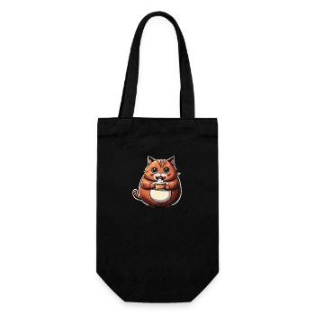 Cat eating Cake (Magical Animals Collection) - Gift Bag for Bottles - black - Front