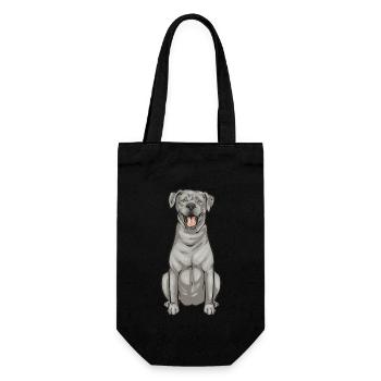 Silberner Labrador Retriever Silberner Lab - Geschenkbeutel für Flaschen - Schwarz - Vorne