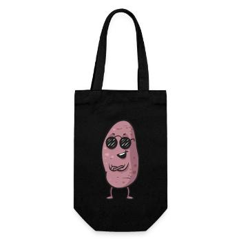 Légumes-racines de patates douces - Sac à bouteille - noir - Devant
