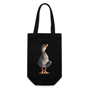 Ente - Geschenkbeutel für Flaschen - Schwarz - Vorne