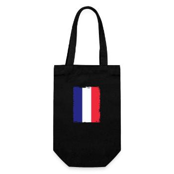 France Flag Distressed Look French Flag - Gift Bag for Bottles - black - Front