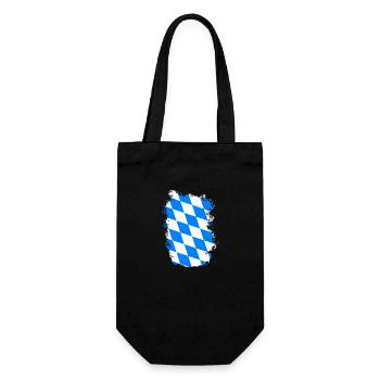 Bayern Flagge Used Look Bayerische Fahne Vintage - Geschenkbeutel für Flaschen - Schwarz - Vorne
