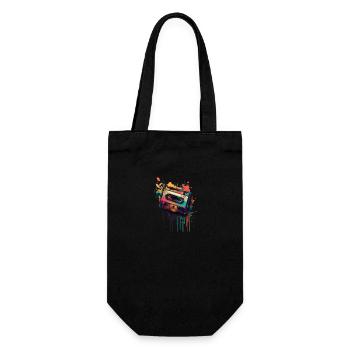 Retro Mixtape - Gift Bag for Bottles - black - Front