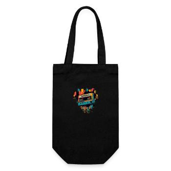 Retro Mixtape - Gift Bag for Bottles - black - Front