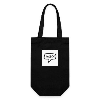 Hallo - Geschenkbeutel für Flaschen - Schwarz - Vorne