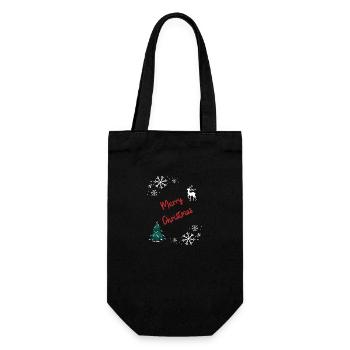 Merry Christmas - Geschenkbeutel für Flaschen - Schwarz - Vorne