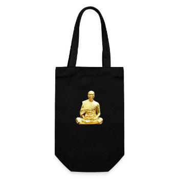 goldener Buddha - Geschenkbeutel für Flaschen - Schwarz - Vorne