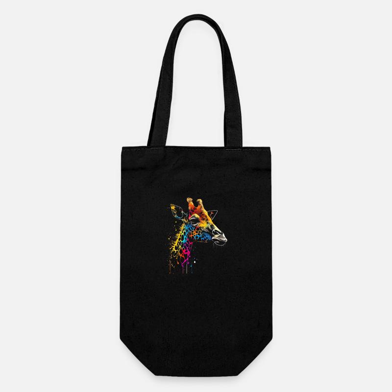 Bunte Giraffe Graffiti Airbrush Artwork - Geschenkbeutel für Flaschen - Schwarz