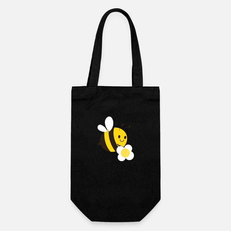 Bee with flower - Gift Bag for Bottles - black