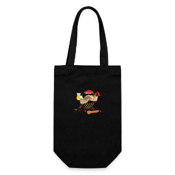 Amusant, poulet sur la plage - Sac à bouteille - noir - Devant
