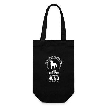 Hund Schutzengel Hundespruch Hunde Spruch Wilsigns - Geschenkbeutel für Flaschen - Schwarz - Vorne
