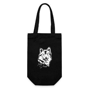 Icelandic Sheepdog Portrait Hunde Hund Wilsigns - Geschenkbeutel für Flaschen - Schwarz - Vorne