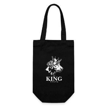 Curly Coated Retriever King everything Wilsigns - Geschenkbeutel für Flaschen - Schwarz - Vorne