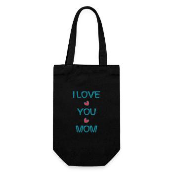 MAMA. ICH LIEBE. ICH LIEBE DICH. MAMA. MUTTERTAG - Geschenkbeutel für Flaschen - Schwarz - Vorne