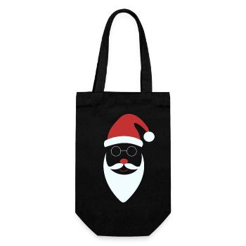 Weihnachtsmann Zeit - Geschenkbeutel für Flaschen - Schwarz - Vorne
