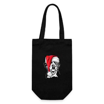 Santa Großer Schweizer Sennenhund Weihnachten - Geschenkbeutel für Flaschen - Schwarz - Vorne