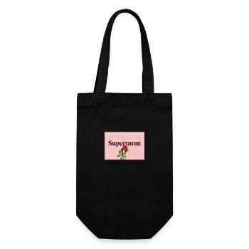 Supermom Mother s Day - Geschenkbeutel für Flaschen - Schwarz - Vorne