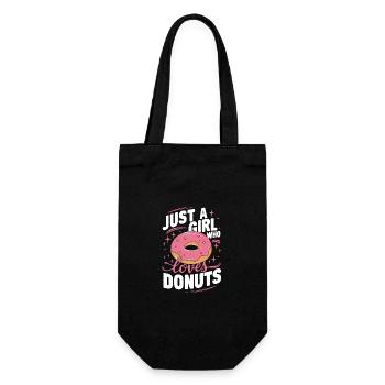 Donut Donuts Süßigkeiten Bagel - Geschenkbeutel für Flaschen - Schwarz - Vorne