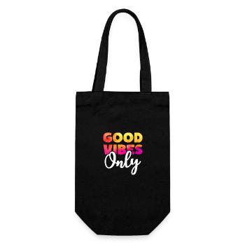 GOOD VIBES ONLY Positive Happy Motto - Gift Bag for Bottles - black - Front