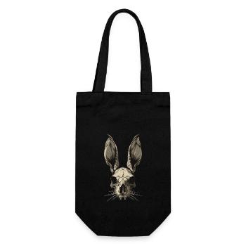 Crâne de lapin zombie - Sac à bouteille - noir - Devant