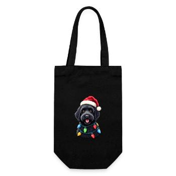 Labradoodle Santa Claus T-Shirt - Gift Bag for Bottles - black - Front