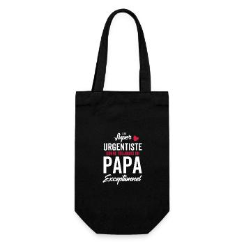 Papa und Notarzt / Ausnahme-Papa - Geschenkbeutel für Flaschen - Schwarz - Vorne