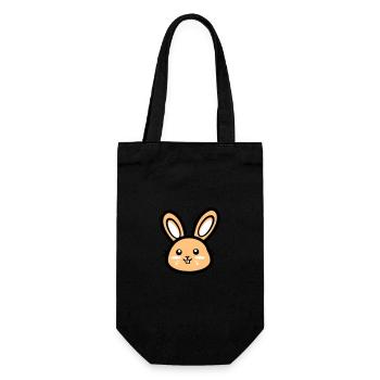 Hase Kopf Osterhase Icon Ostern - Geschenkbeutel für Flaschen - Schwarz - Vorne