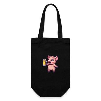 Pork Beer Pixel - Gift Bag for Bottles - black - Front