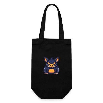 Schwein Halloween Lustig Wildschwein - Geschenkbeutel für Flaschen - Schwarz - Vorne