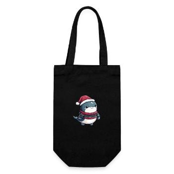 Whale Christmas Comic - Gift Bag for Bottles - black - Front
