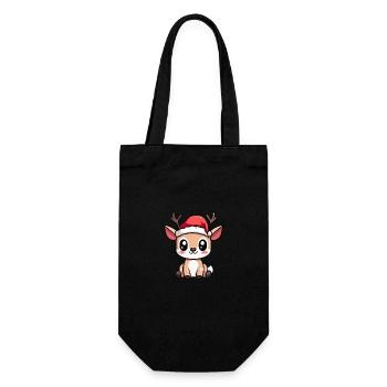 Cerf Noël Mignon - Sac à bouteille - noir - Devant