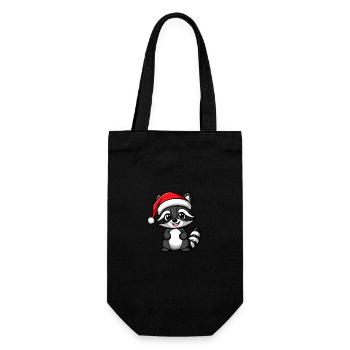 Raccoon Christmas Cute - Gift Bag for Bottles - black - Front